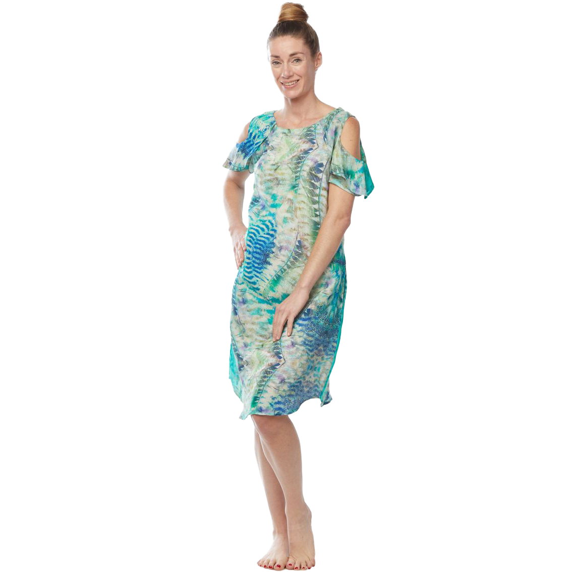 Claire Powell Ruffle Sleeve Dress Design Marine
